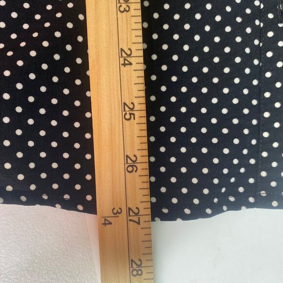 Fred David Black & White Polka Dot Button-Down Blouse Womens M Polyester Spandex - Picture 7 of 9